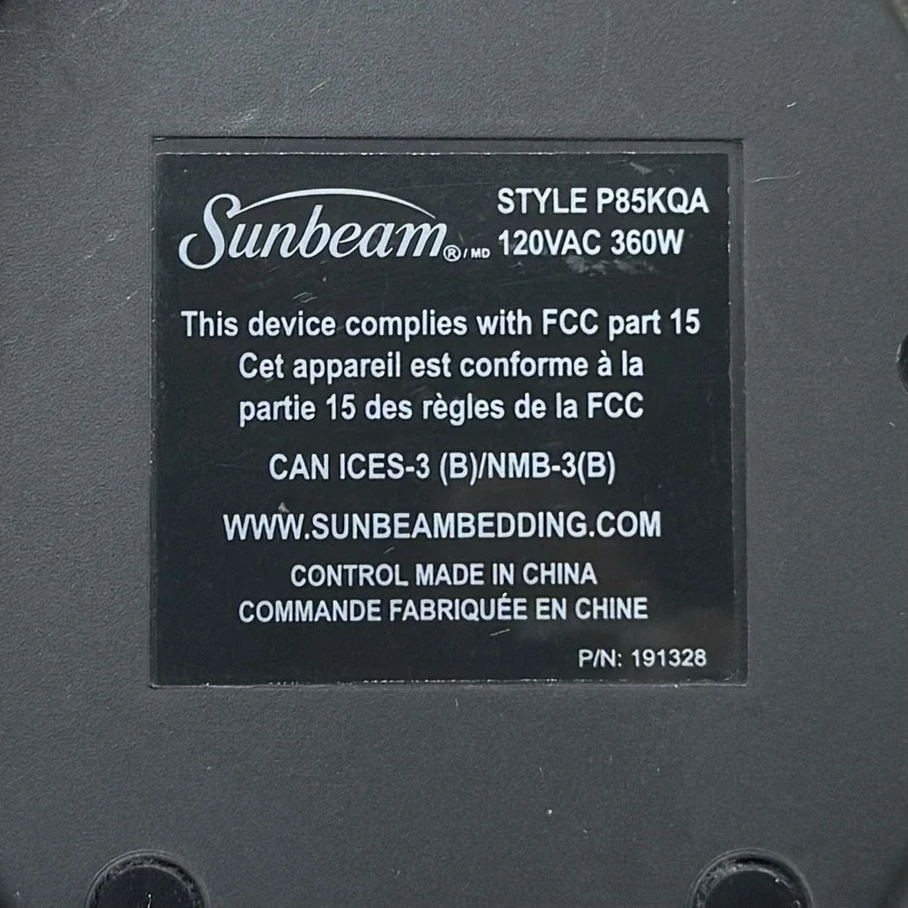 Sunbeam Style P85KQ 4-Prong Heated Blanket Plug Cord Replacement Controller